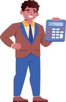A flat style illustration showing an accountant vector