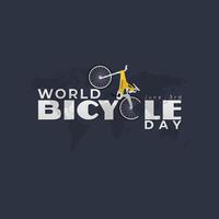 World Bicycle Day on June 3rd with maps and bicycle on isolated background vector
