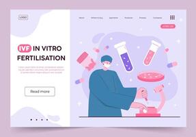 Scientist conducting in vitro fertilization procedure. illustration. vector