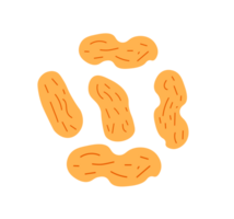 Scattered Peanuts Illustration. Simple Snack Icon. Minimalist Design of Several Loose Nuts. Isolated Illustration. png