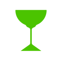 Green Wine Glass Illustration. Simple Drink Icon. Minimalist Design of a Goblet. Isolated Illustration. png