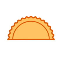 Orange Empanada Illustration. Simple Savory Pastry Icon. Minimalist Design of a Filled Turnover. Isolated Illustration. png