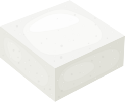 Isometric block with a smooth texture in a neutral color palette png