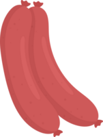 Two Sausages, a food item in a cartoon style with pinkish skin. png