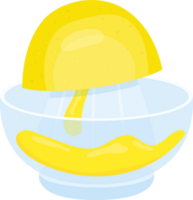 Lemon juice extraction using a clear manual citrus juicer. png