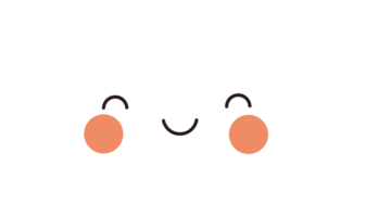 A cartoon cloud with a smiling face and pink cheeks floating. Simple, cute, and whimsical. A illustration for weather or children. png