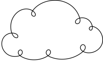 Whimsical cloud illustration with a hand-drawn aesthetic, perfect for adding a playful touch to any design project. png