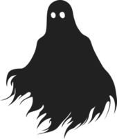 A spectral figure with haunting eyes emerges from the darkness. Its form is both chilling and captivating, perfect for Halloween themes. png