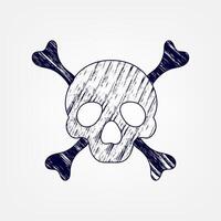 Skull with crossbones illustration isolated on white background vector