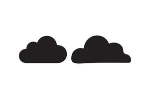 Two Simple Black Clouds Against a White Background vector