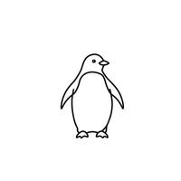 Line drawing of a penguin logo design vector