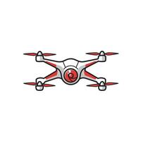 Red and white drone logo design on a white background vector