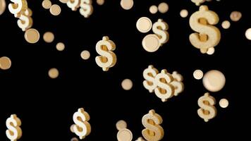 Experience the mesmerizing cascade of coins and dollar signs in a captivating 3D animation. This dynamic visual showcases the allure of financial success in a stunning way video