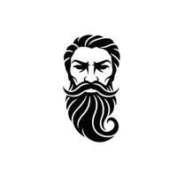 Man with a long beard and mustache logo design vector