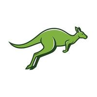 Green kangaroo jumping logo design on a white background vector