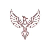 Line drawing of a Bird with wings spread out logo design on a white background vector