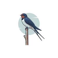 Bird sitting on a branch logo design on a white background vector