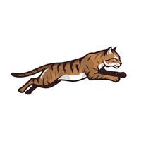Cat running in the air logo design vector