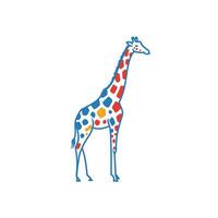 Giraffe with colorful spots logo design vector