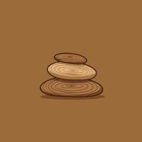 Stack of logs logo design on a brown background vector