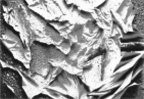 Grunge rough halftone texture effect overlay in crumbled paper background style vector