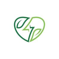 logo design for organic energy, lightning, leaf. logo design template, icon, , symbol, creative, idea. vector
