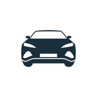 Car icon is editable, with isolated white background. vector