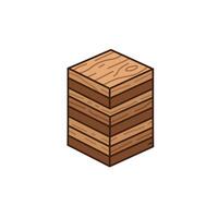 Wooden block logo design in two shades of brown vector