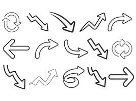 Editable , Arrow Icons, Thin Line Style Directional Navigation Symbols, line art arrow icon set. vector