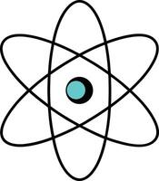 Stylized atomic structure icon black silhouette with transparent background vector