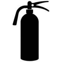 Black silhouette of a fire extinguisher on a white background for safety concepts vector