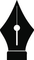 Black silhouette of a fountain pen nib high contrast design vector