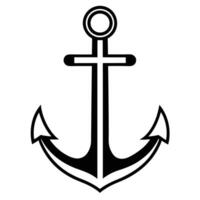 Silhouette illustration of a nautical anchor suitable for various design applications vector