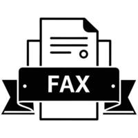 Fax Document Icon With Ribbon Banner Isolated On White Background Graphic vector