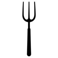 Black Silhouette Of A Fork Utensil On A Clean White Background Design vector