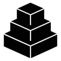 A black and white image of a stack of boxes vector