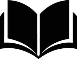 Minimalist black silhouette icon of an open book design element vector