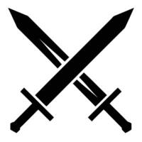Two crossed swords symbolizing conflict war protection and combat. vector