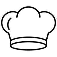 Bold black outline illustration of a chef hat with transparency vector
