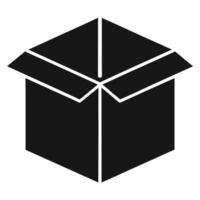 Open Cardboard Box Icon Simple Delivery Package Symbol Unpacking Graphic Illustration vector