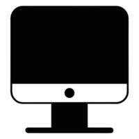 Minimalist illustration of a desktop computer with rounded corners vector