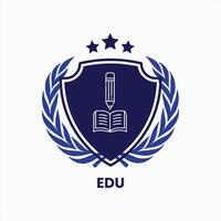 Edu logo with a pen and book vector