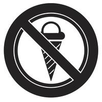 No ice cream allowed prohibition sign graphic design symbol icon concept vector