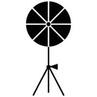 Studio Light With Reflector On Tripod For Photography Black And White vector