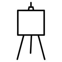Minimalist Easel Icon Art Display Stand Simple Line Drawing vector