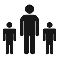 Simple pictogram of three figures representing a group and person concept vector