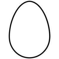 Simple black outline of an egg shape with transparent background vector