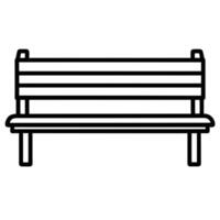Outline Icon Illustration Of An Empty Park Bench For Relaxing Outdoors vector