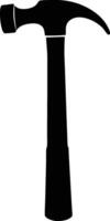 Black claw hammer silhouette graphic for construction and diy projects vector
