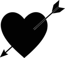 Simple bold black heart shape design with transparent background vector